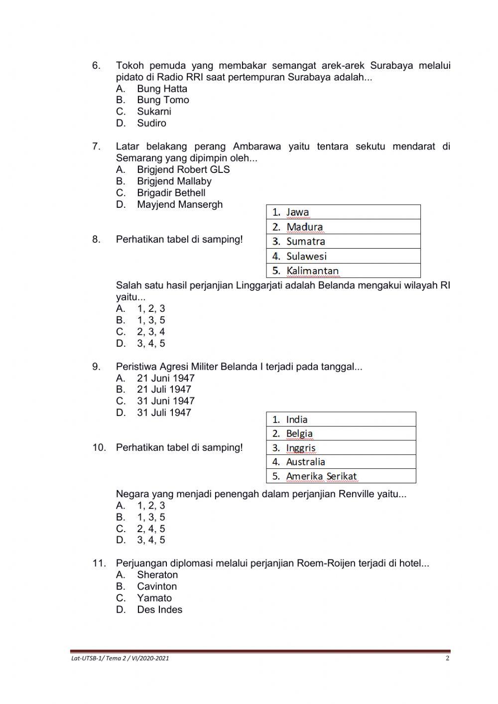 Latihan PTS IPS tema 2