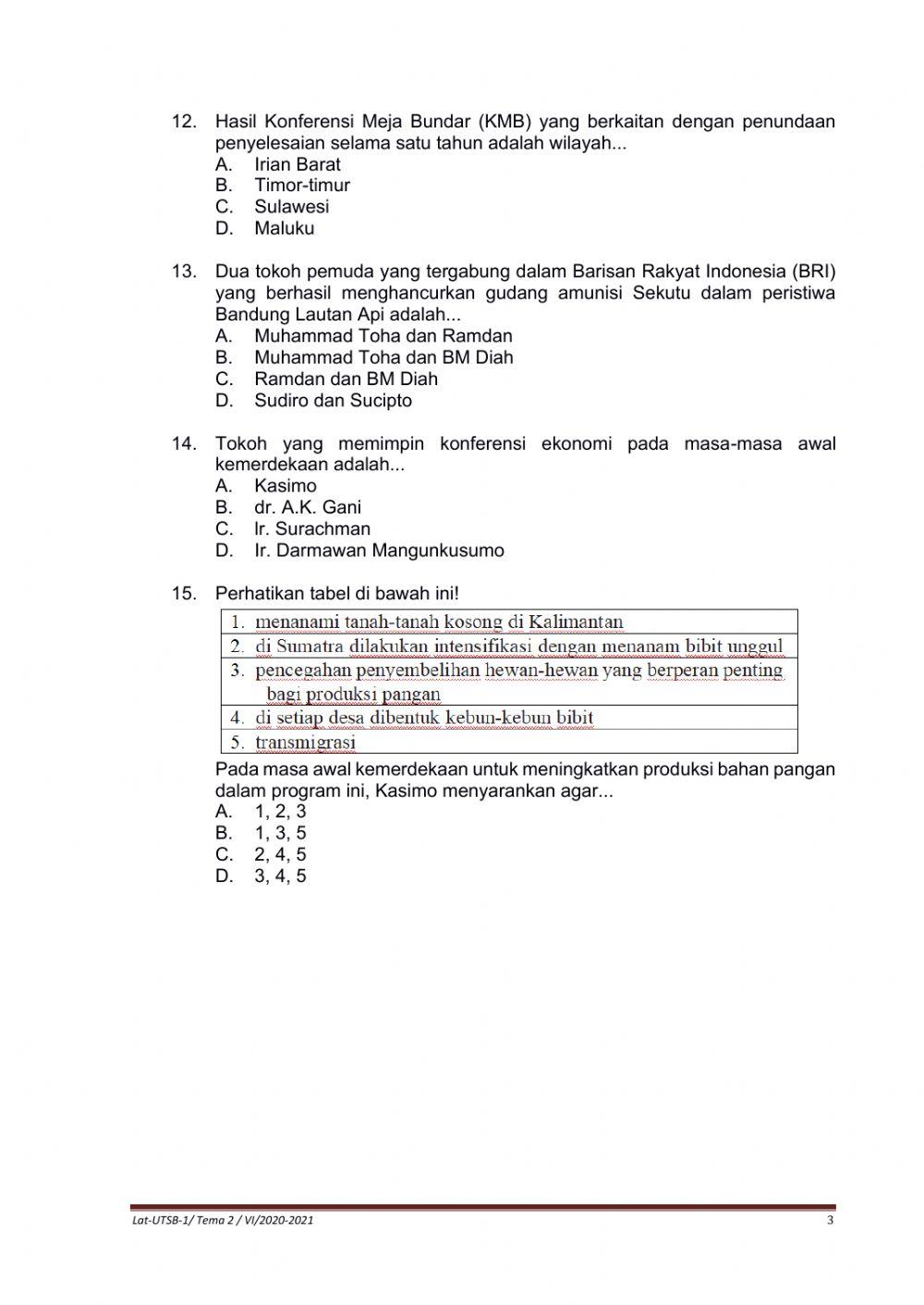 Latihan PTS IPS tema 2