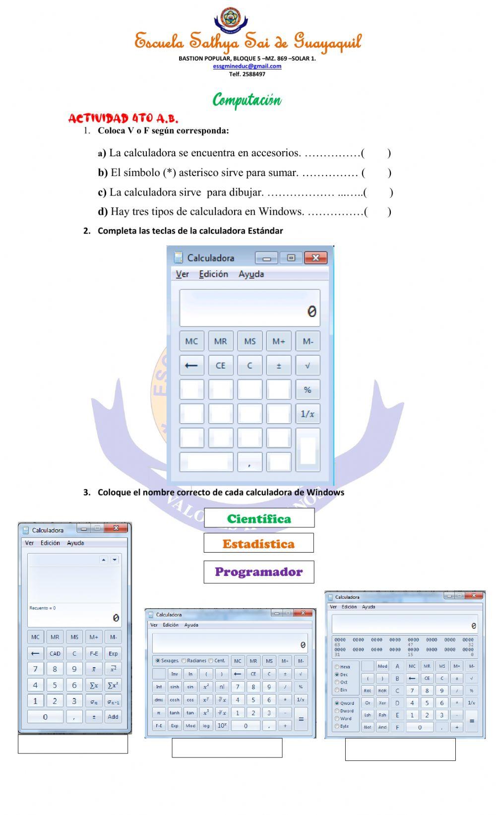Actividad de computación