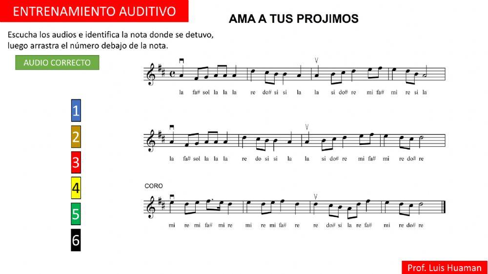 Entrenamiento auditivo (Ama a tus prójimos - monofónico)