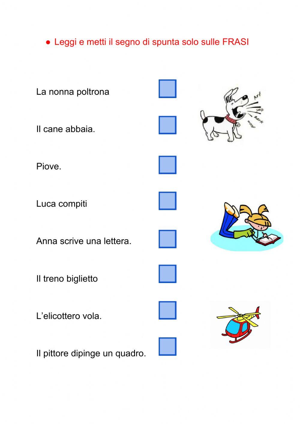 Esercizio FRASE - non frase