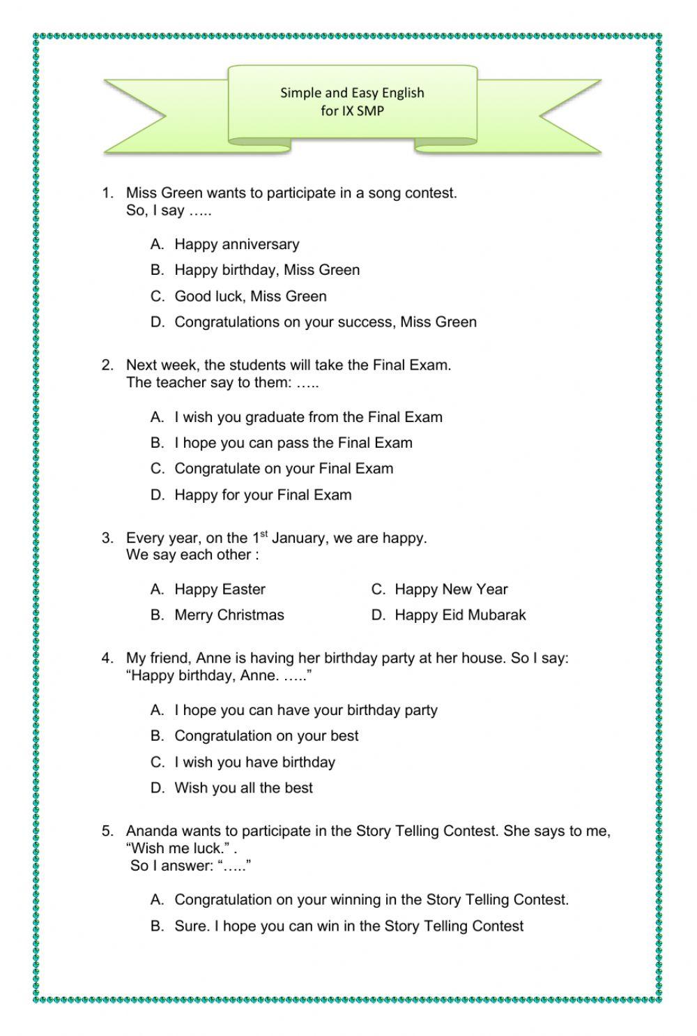 Simple and Easy English worksheet Live Worksheets