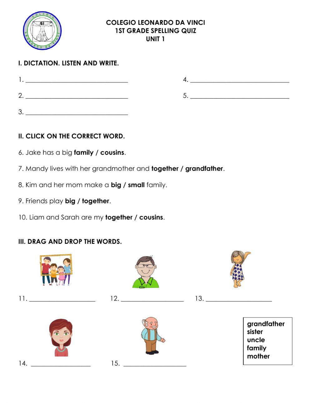 Spelling Quiz U1 Worksheet Live Worksheets Spelling Quiz U1 Worksheet Live Worksheets