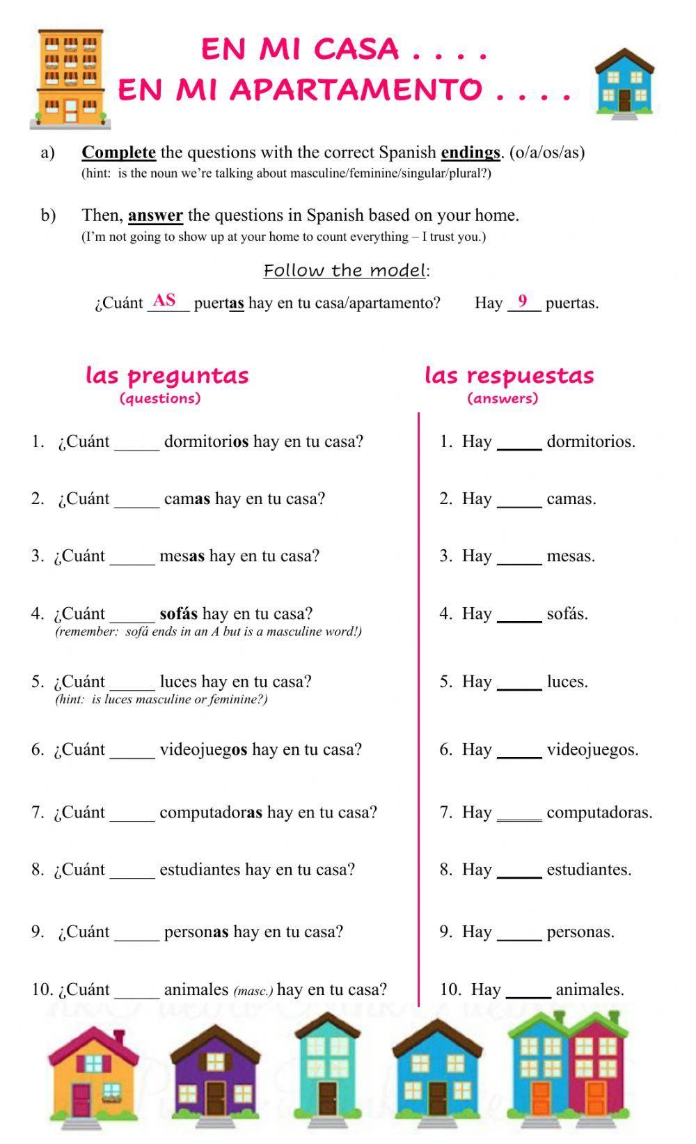 En mi casa-apartamento hay . . . 