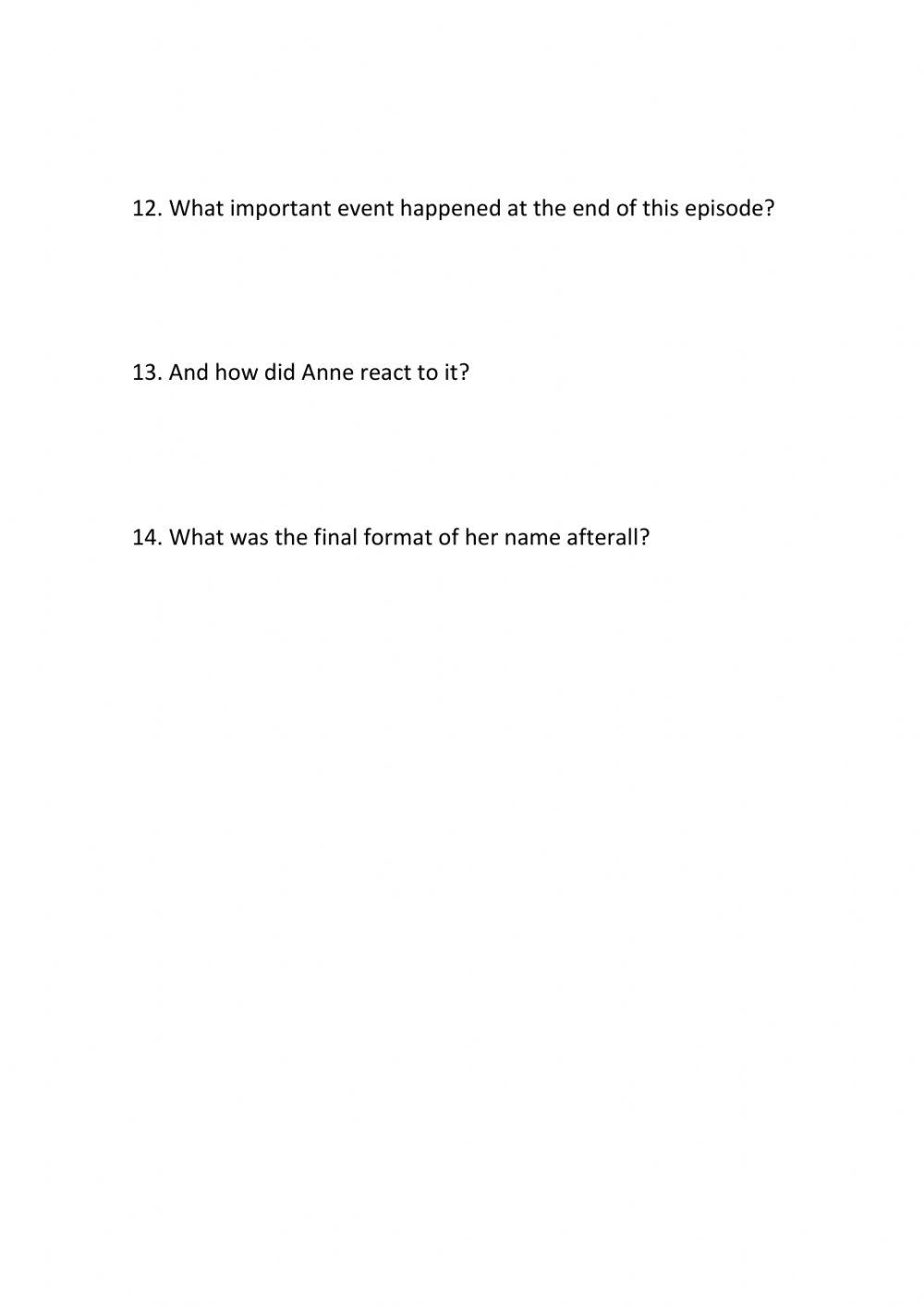 ANNE WITH AN E 2nd episode