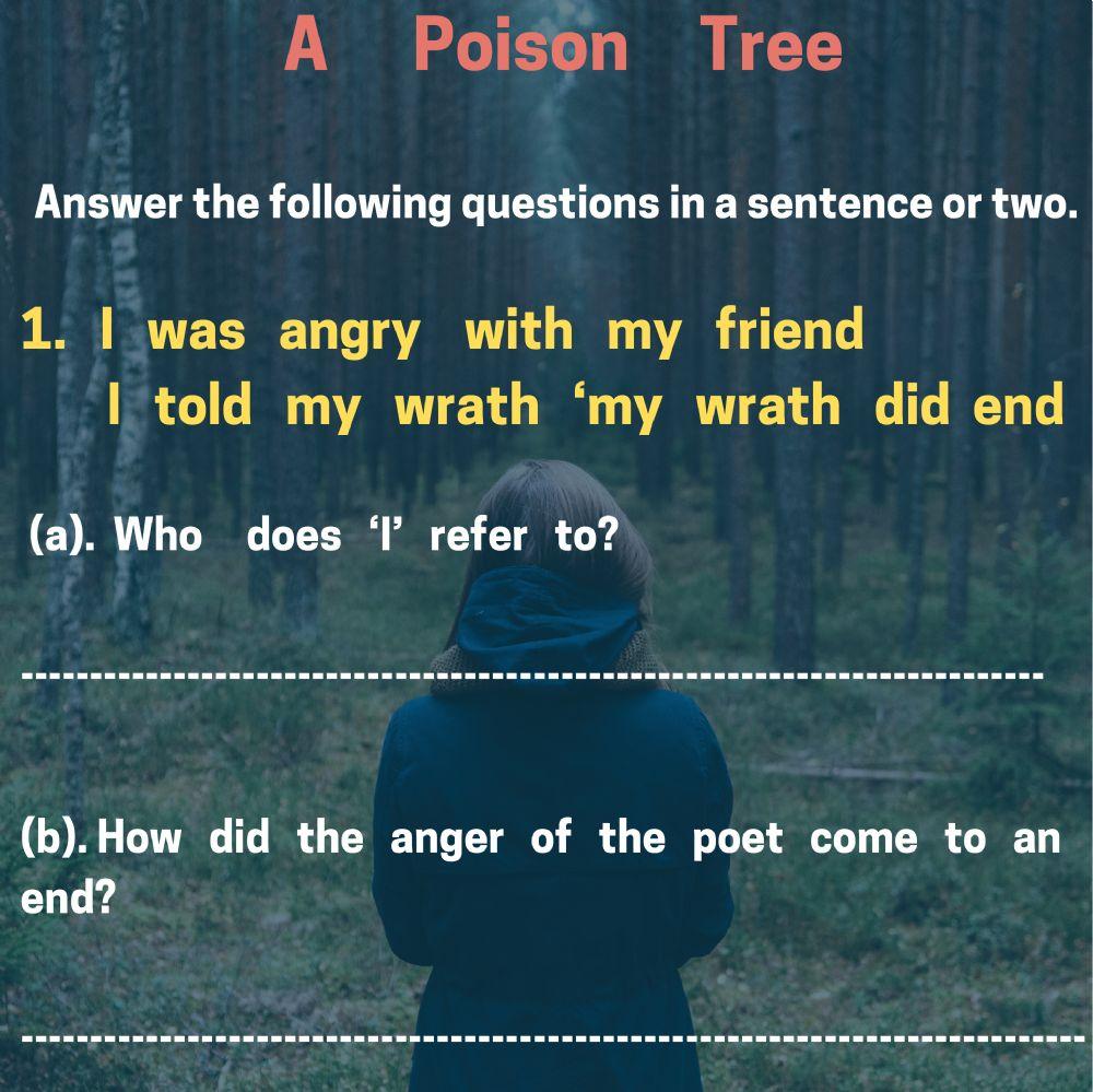 Unit 2-  poem- a poison tree