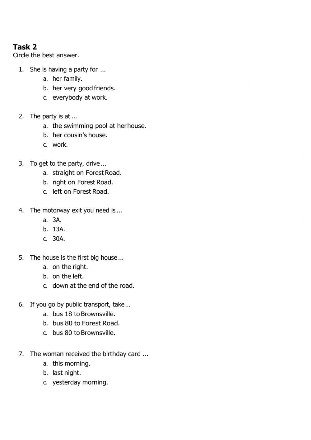 An invitation to a party