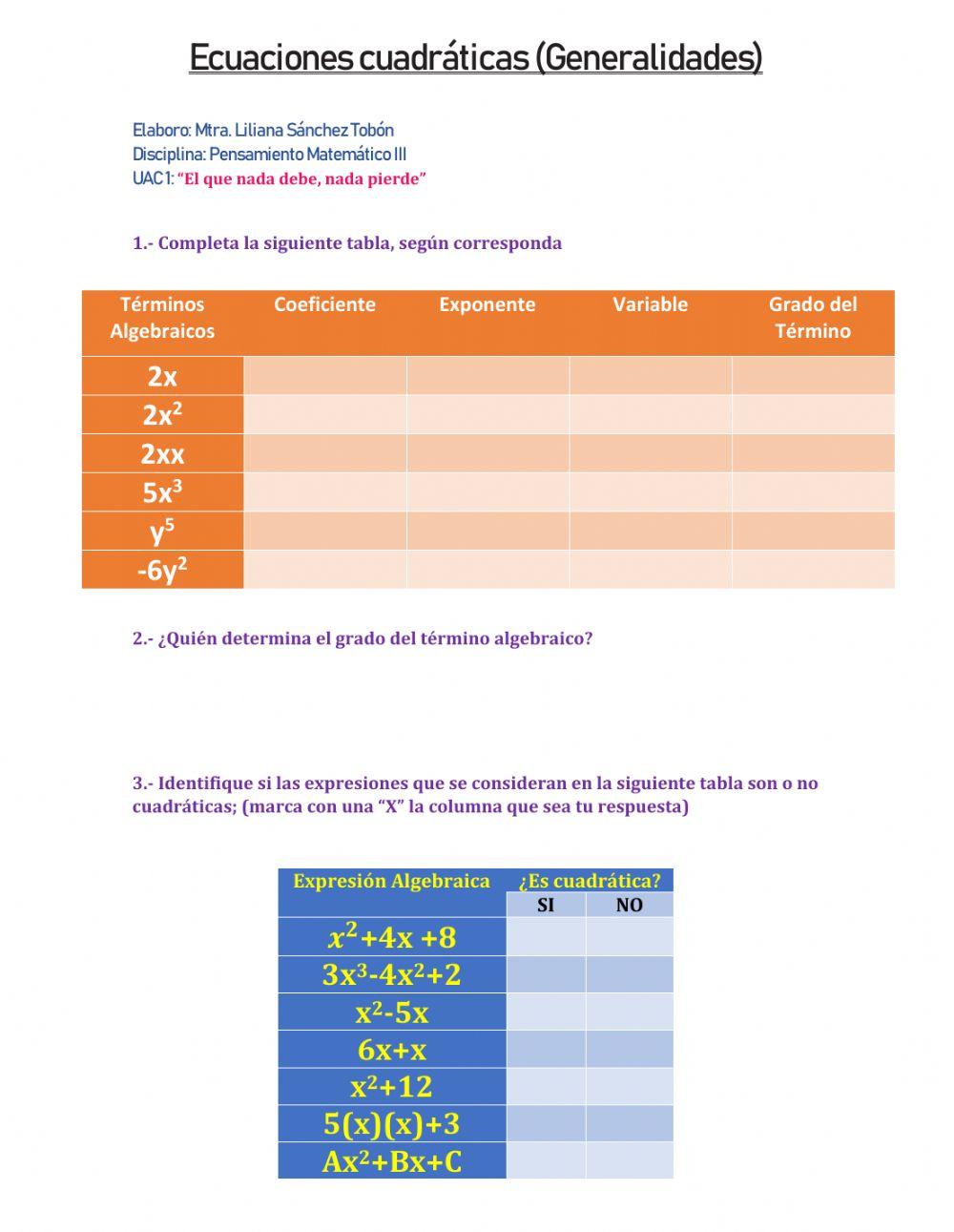 Grado de un Término