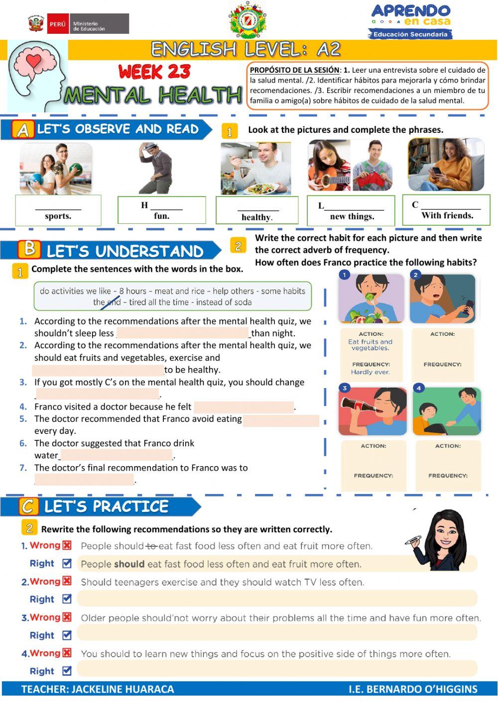 ENGLISH - Aprendo en casa - A2 - semana 23 - PERÚ.