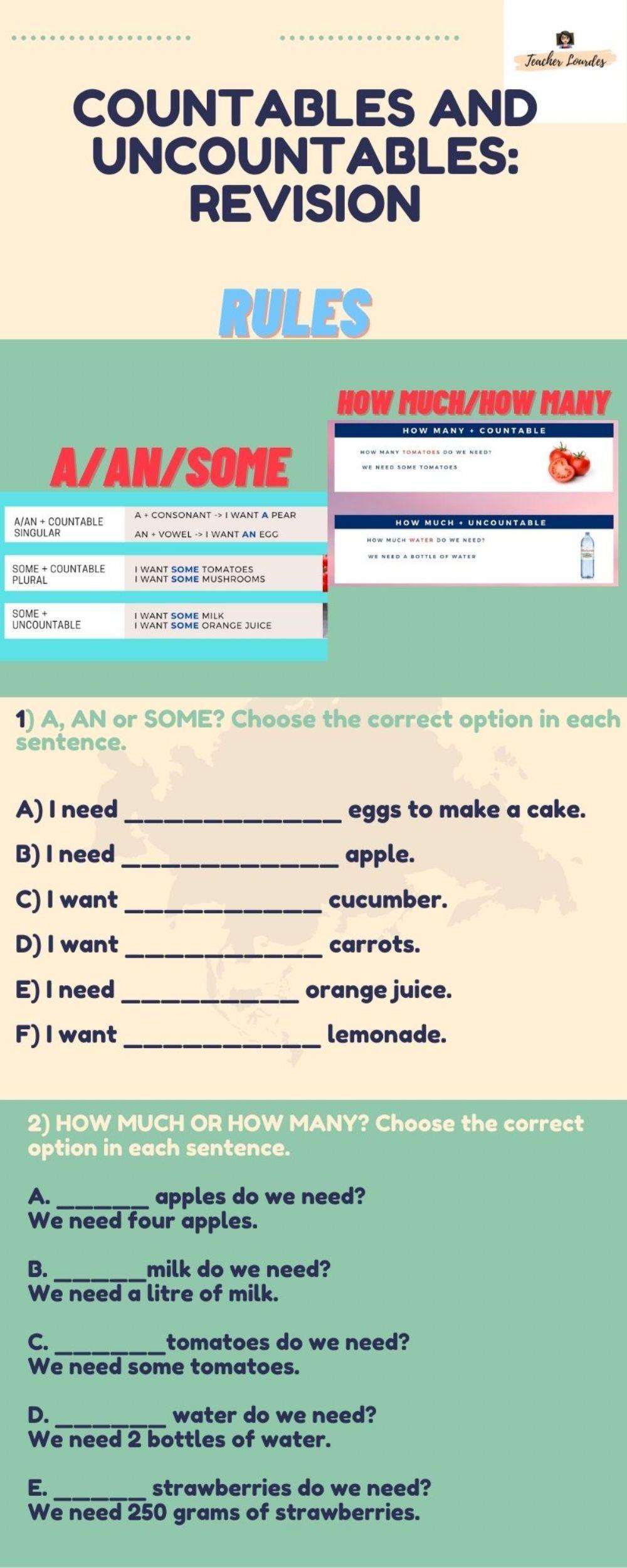 How much-how many- a- an- some - choose the correct option