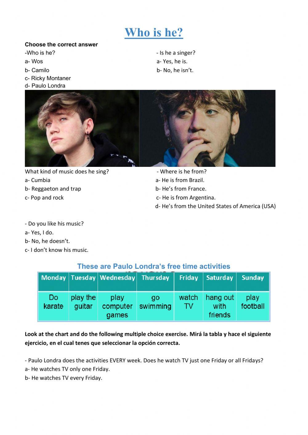 Present simple. Paulo Londra