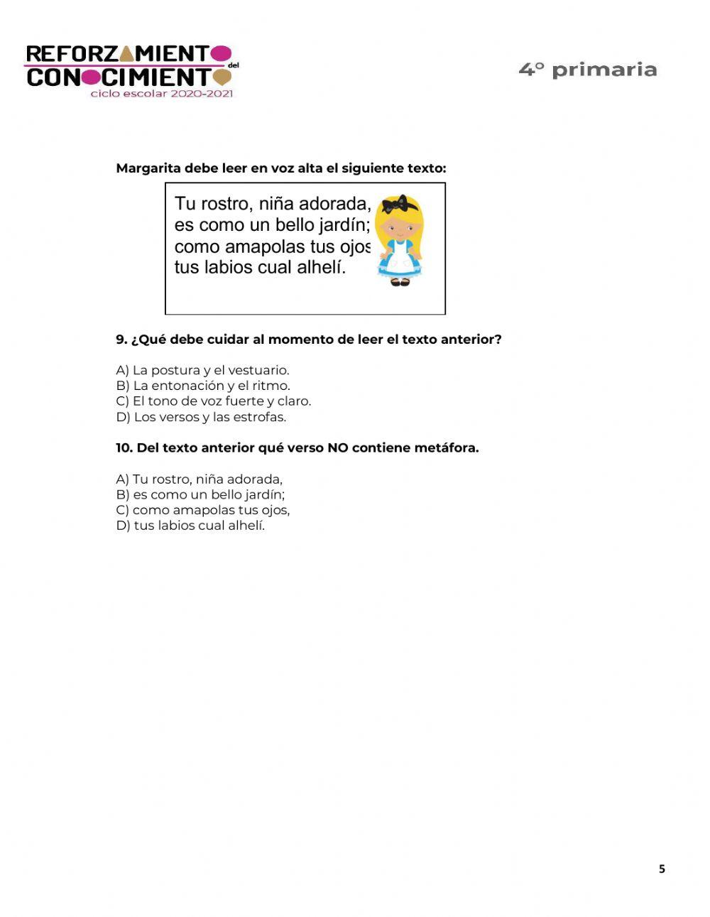 Examen de exploración 4to
