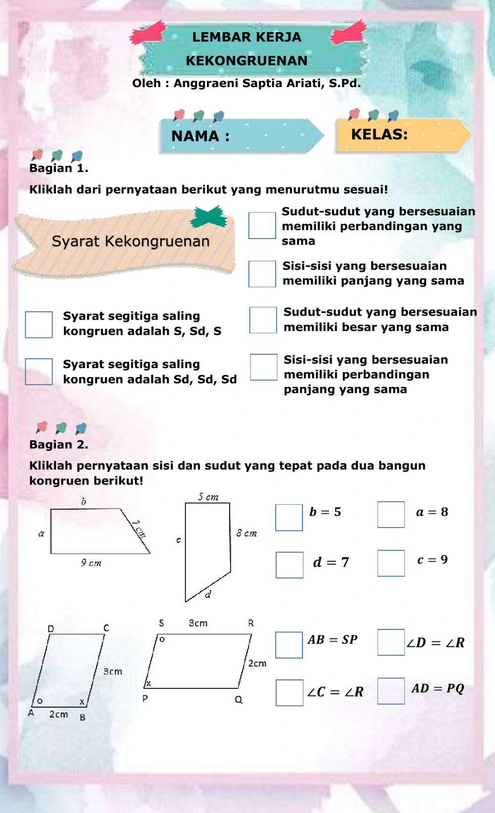 Kekongruenan pada bab kesebangunan