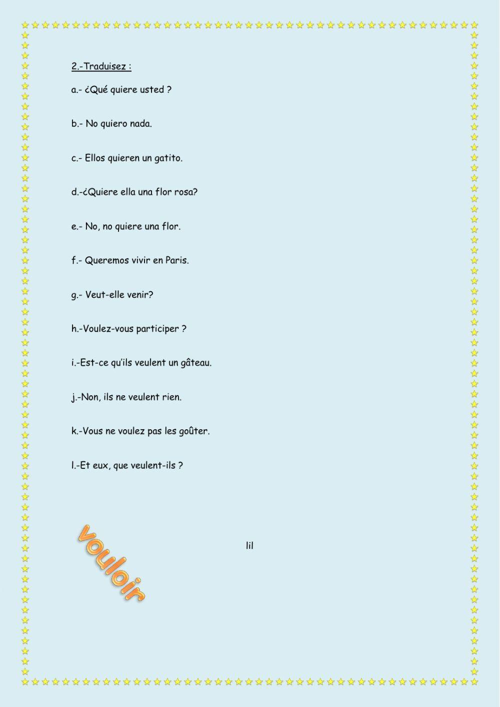 Vouloir-présent de l'indicatif