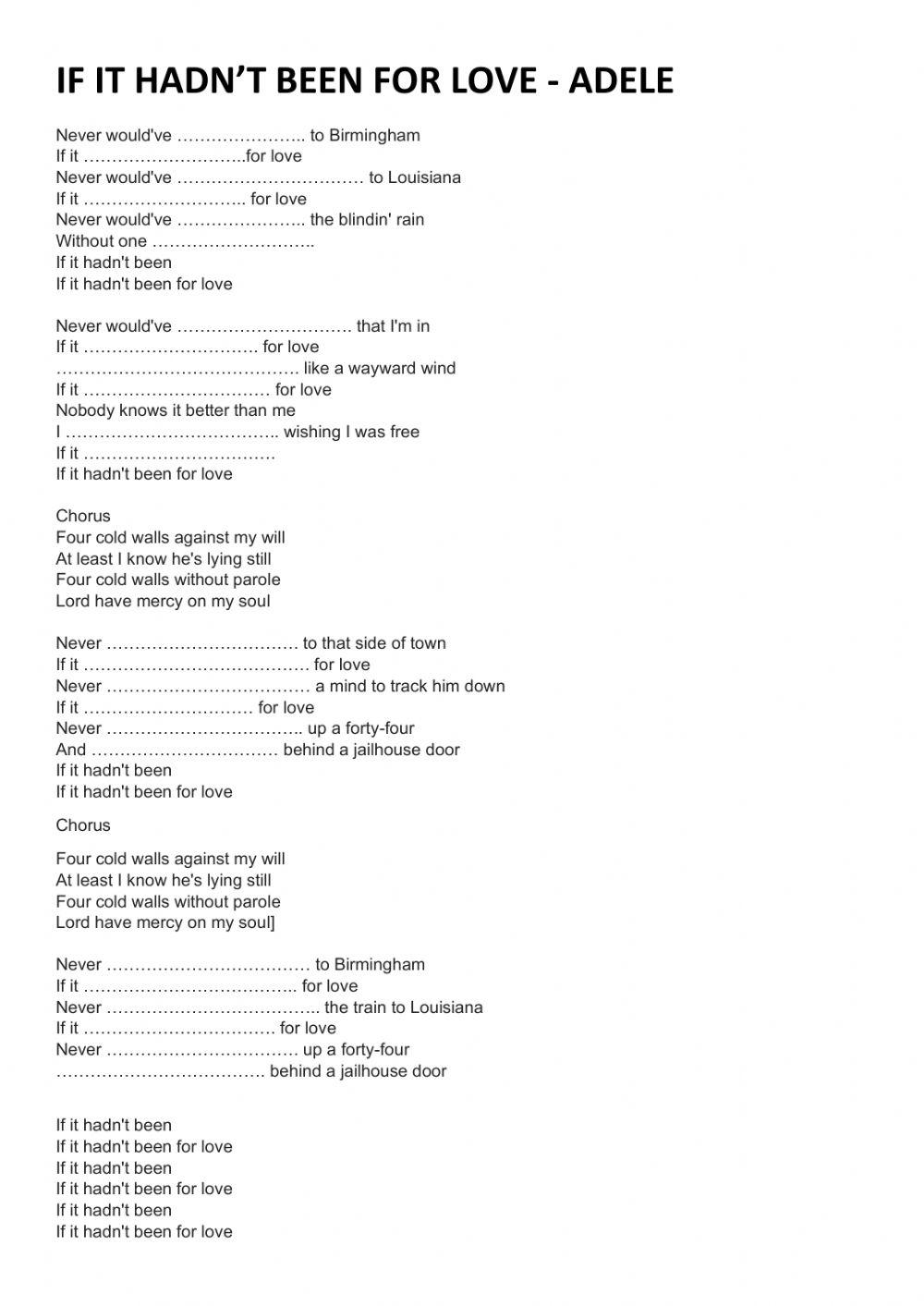 Adele-If it hadn't been for love