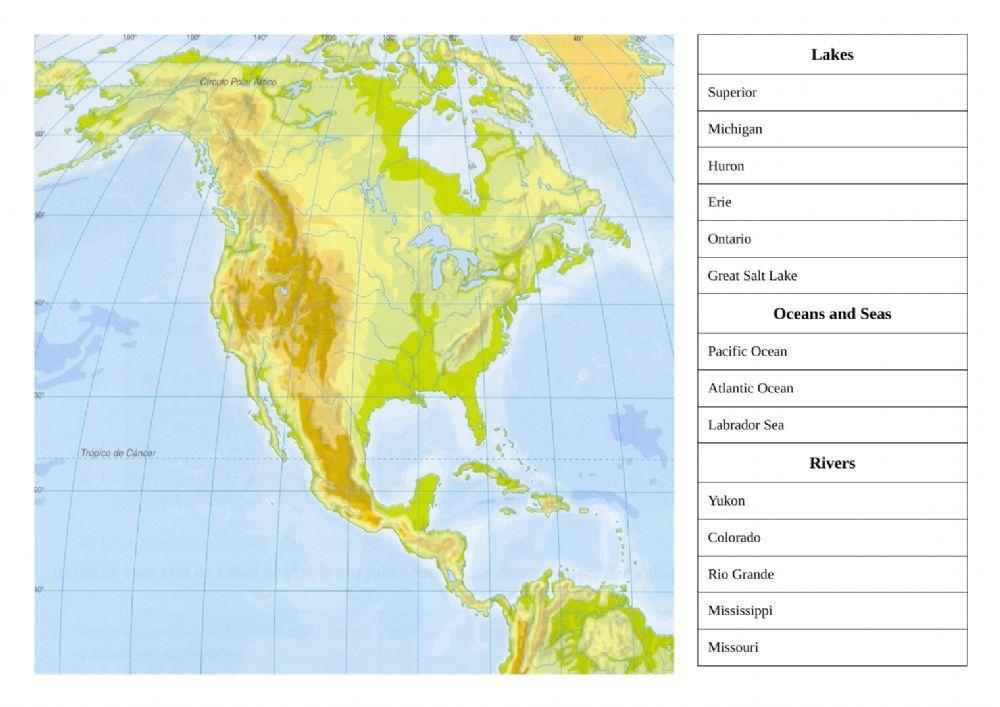 North American lakes, seas and rivers 1