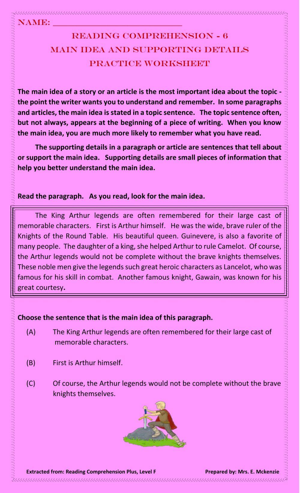 Main Idea and Details