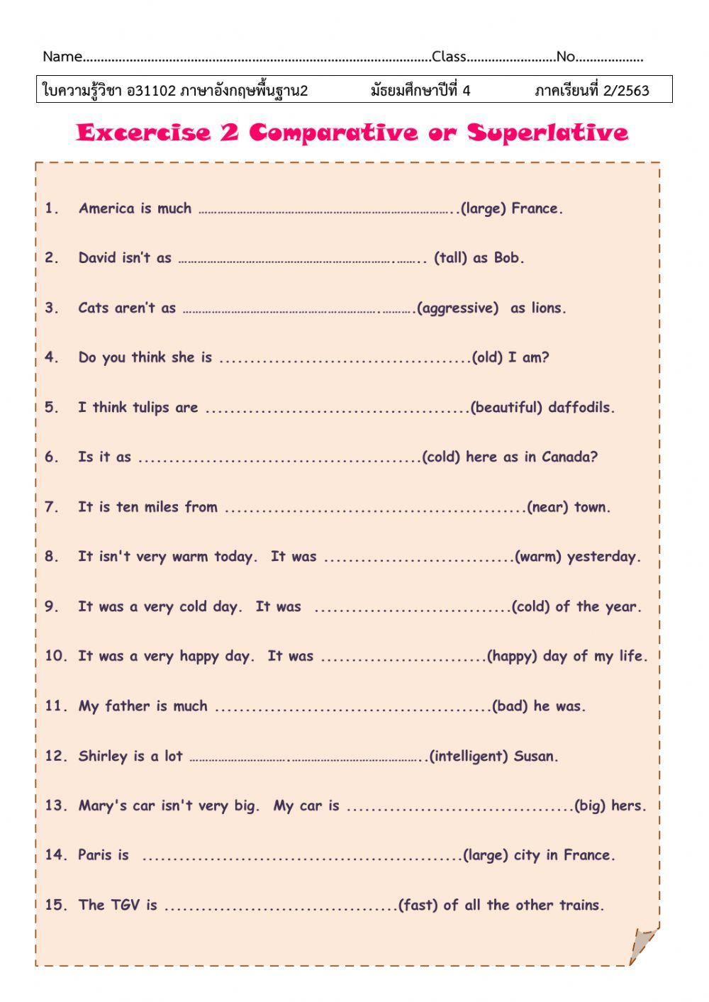 Comparative of adjective