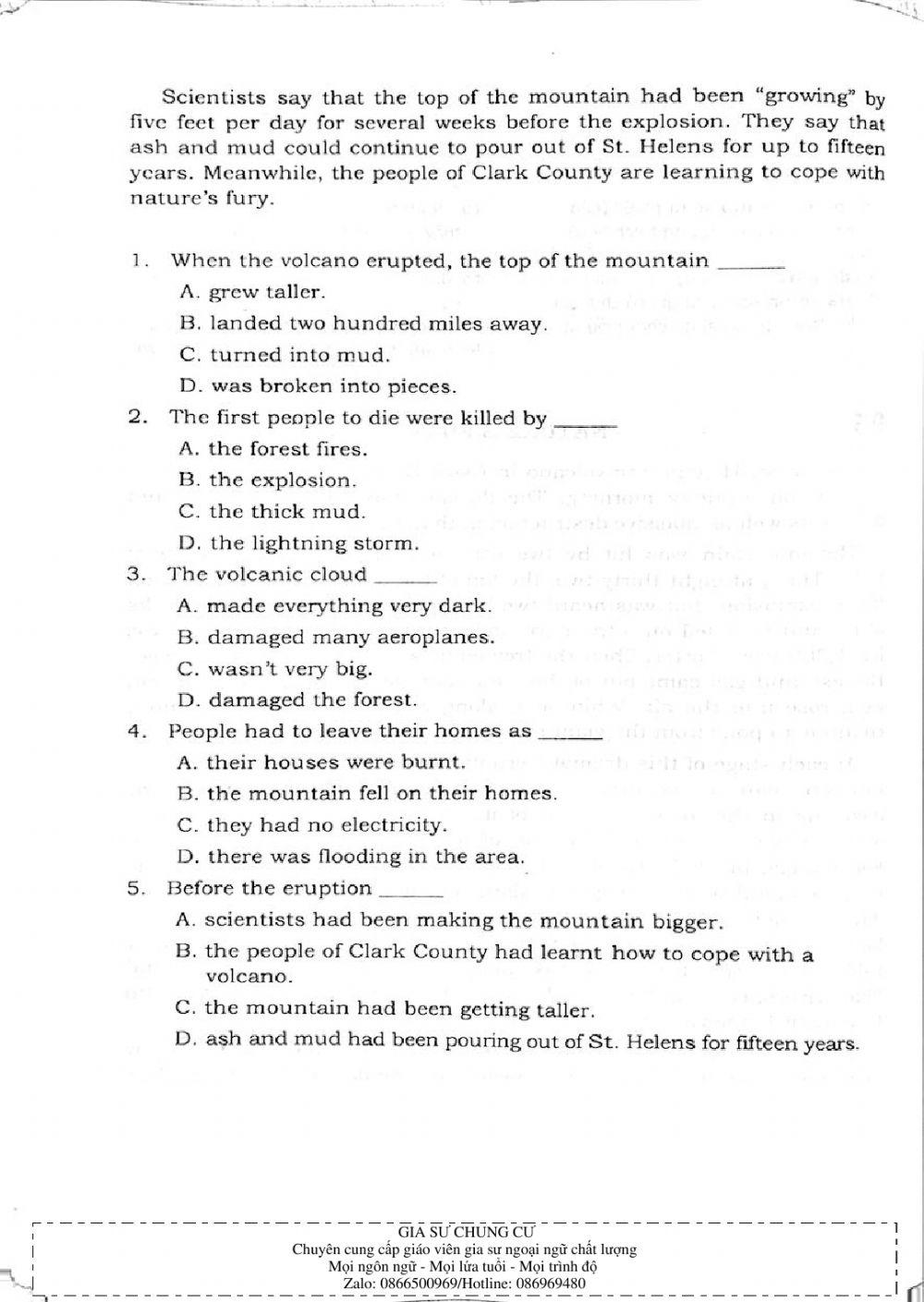 Trắc nghiệm kỹ năng đọc hiểu Tiếng Anh số 32