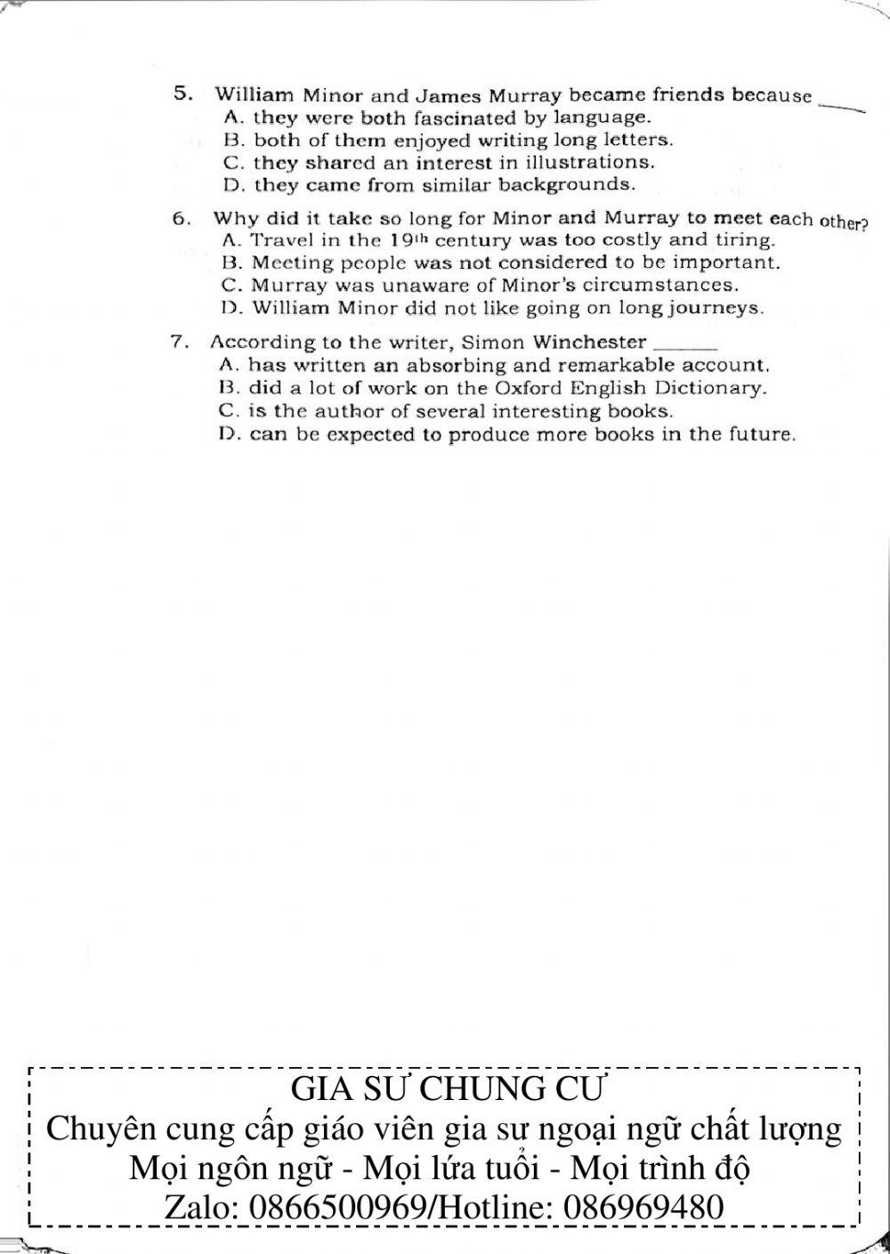 Trắc nghiệm kỹ năng đọc hiểu Tiếng Anh số 34