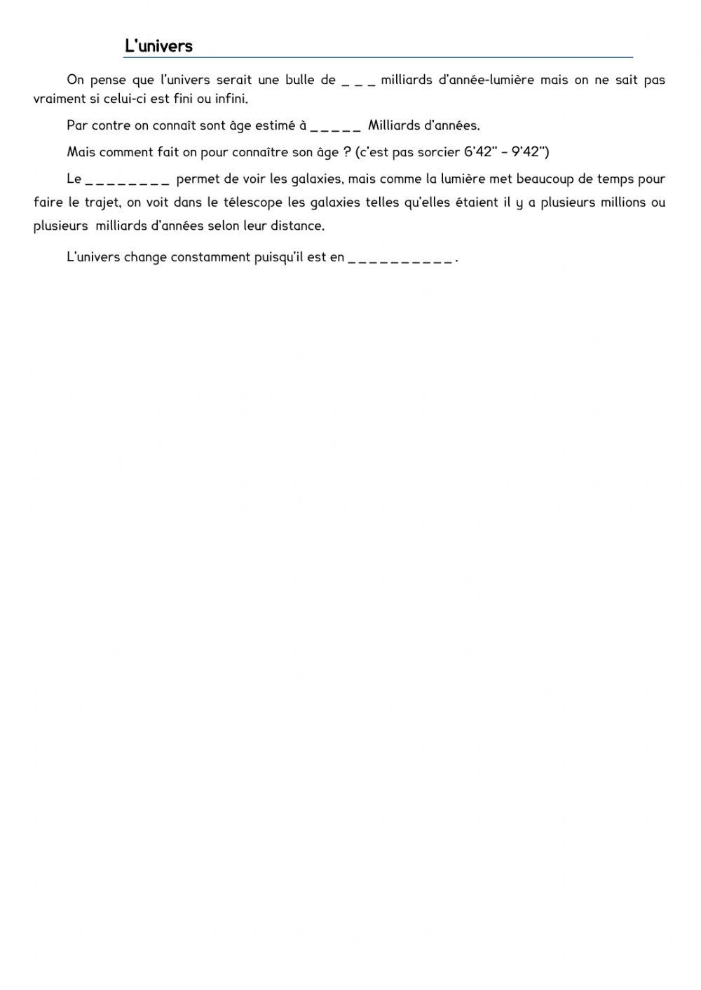 L'univers