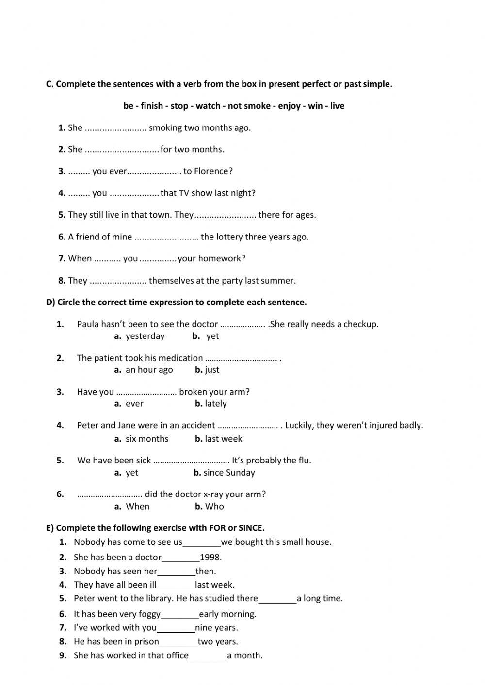 10th grade Theme 5 Worksheet