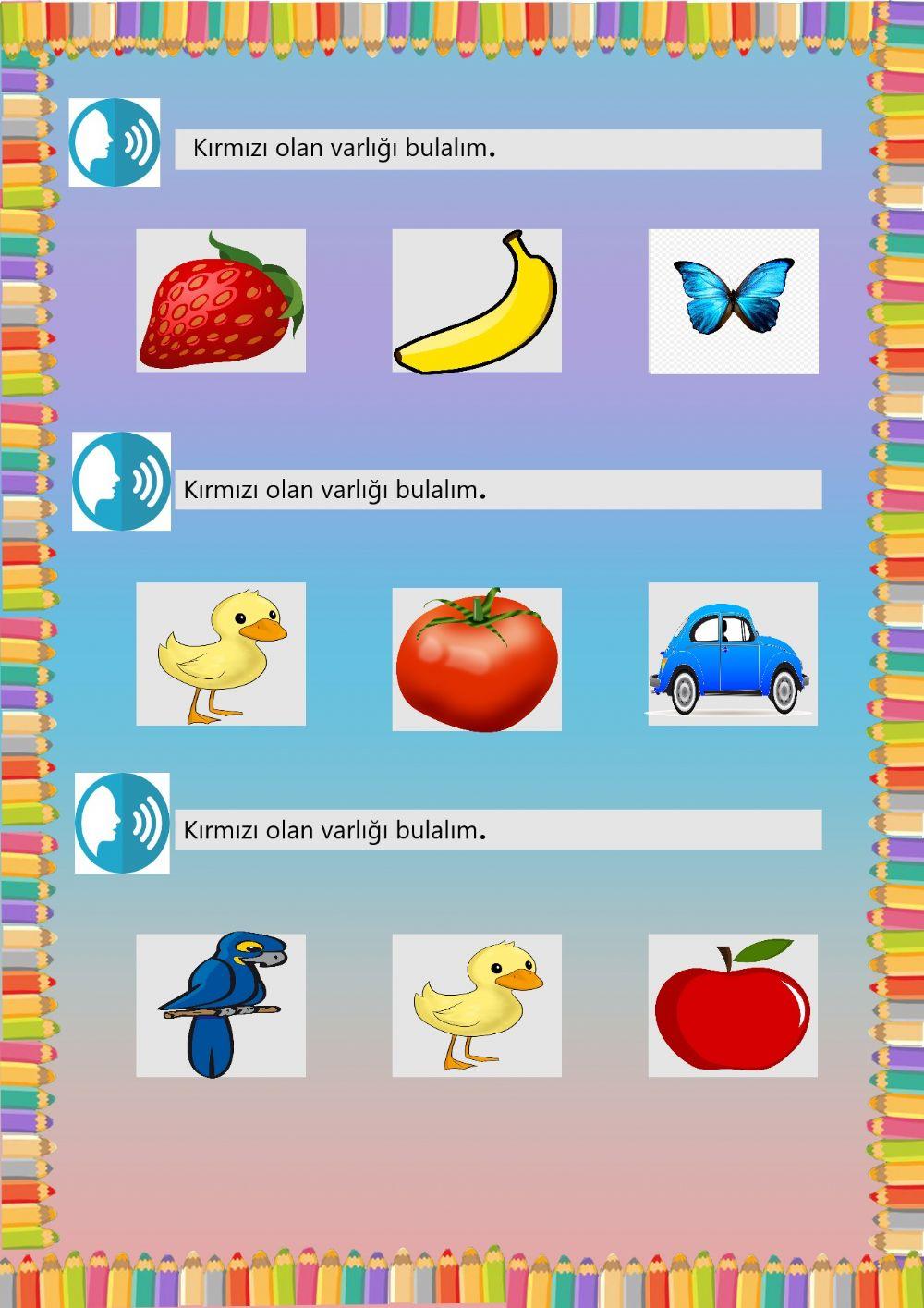 Okul Öncesi Kırmızı Çalışma