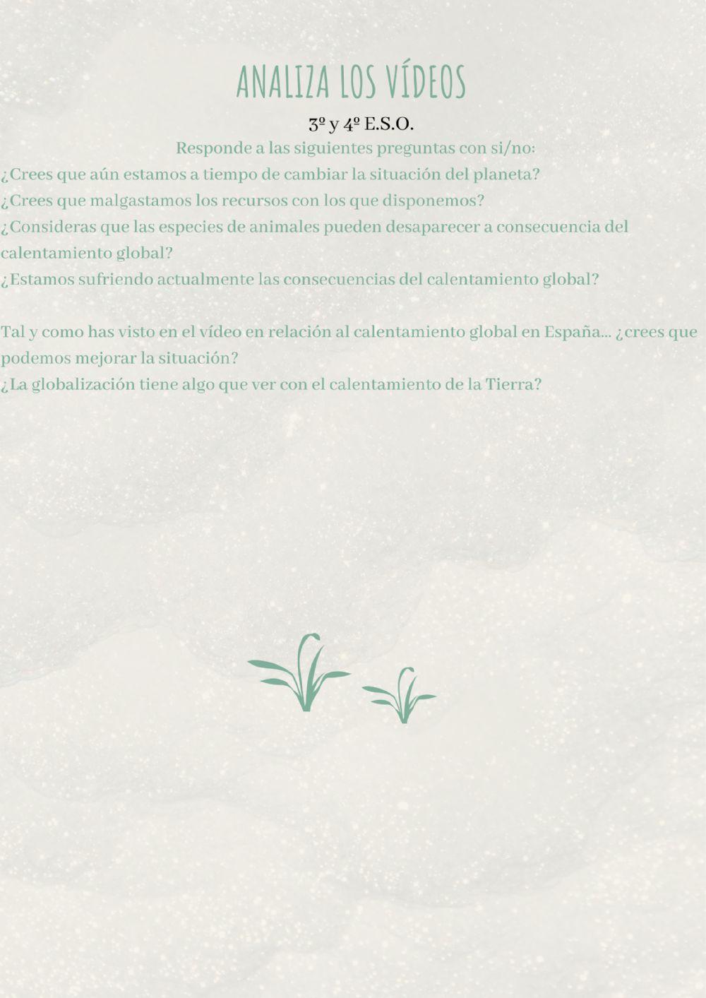 Tutoría de Sensibilización ante el Calentamiento global