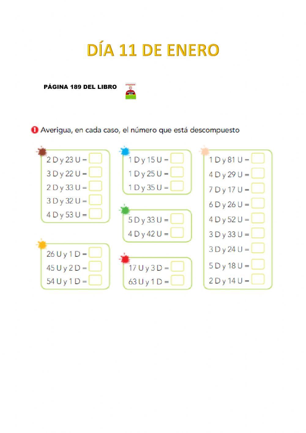 Numeración. familia del 400