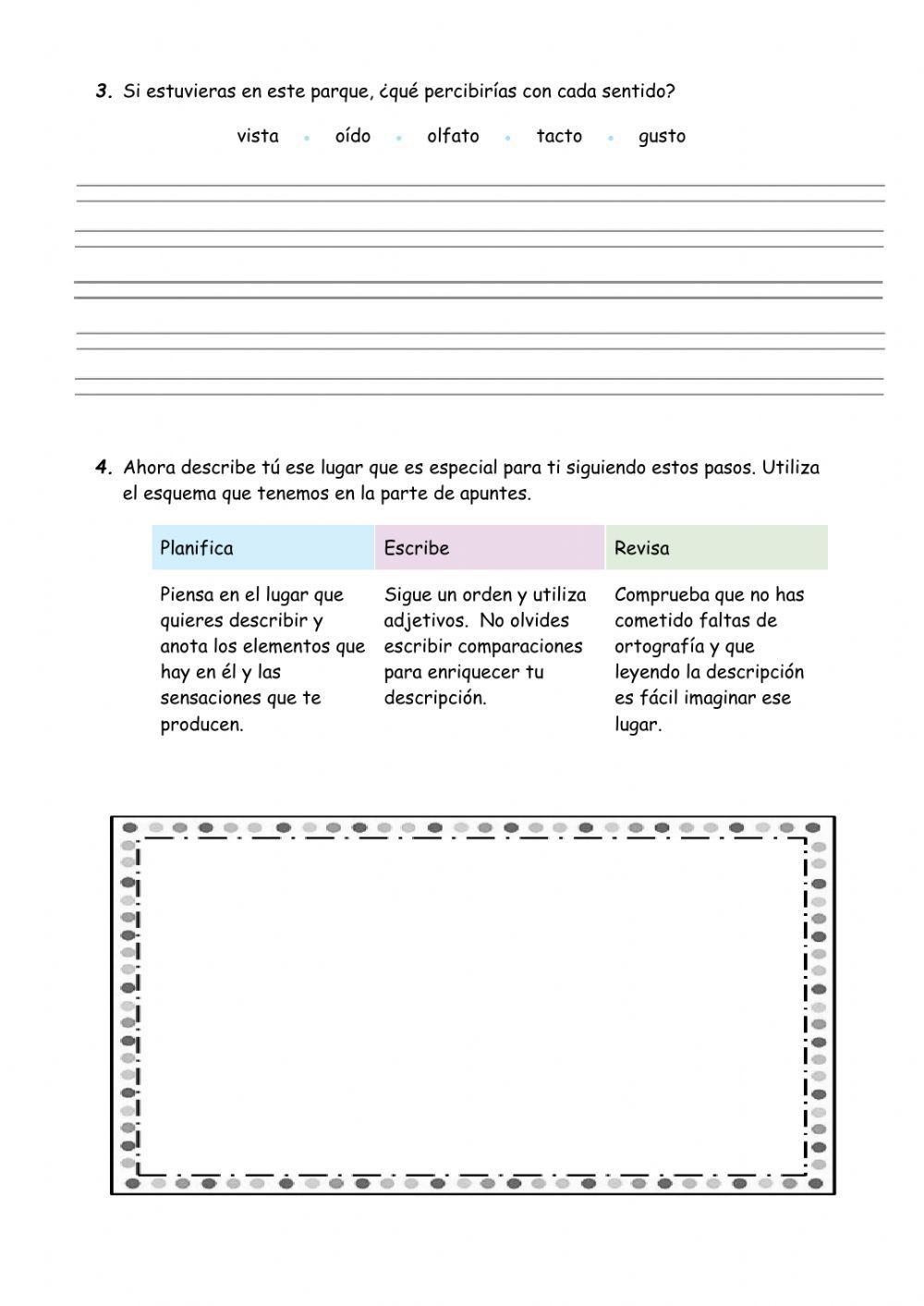 Descripción de lugares