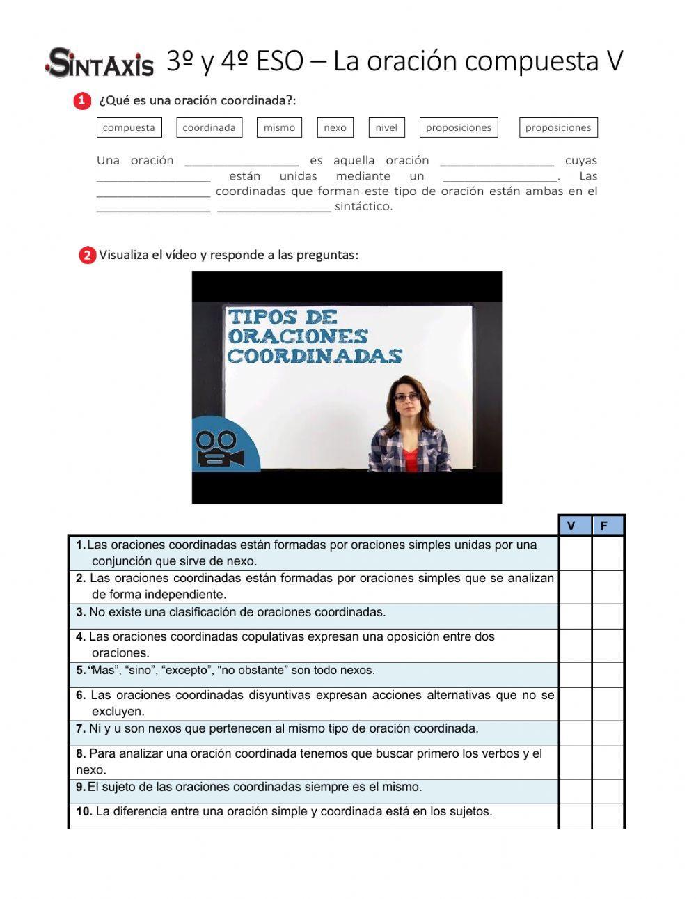 La oración compuesta: La oración coordinada