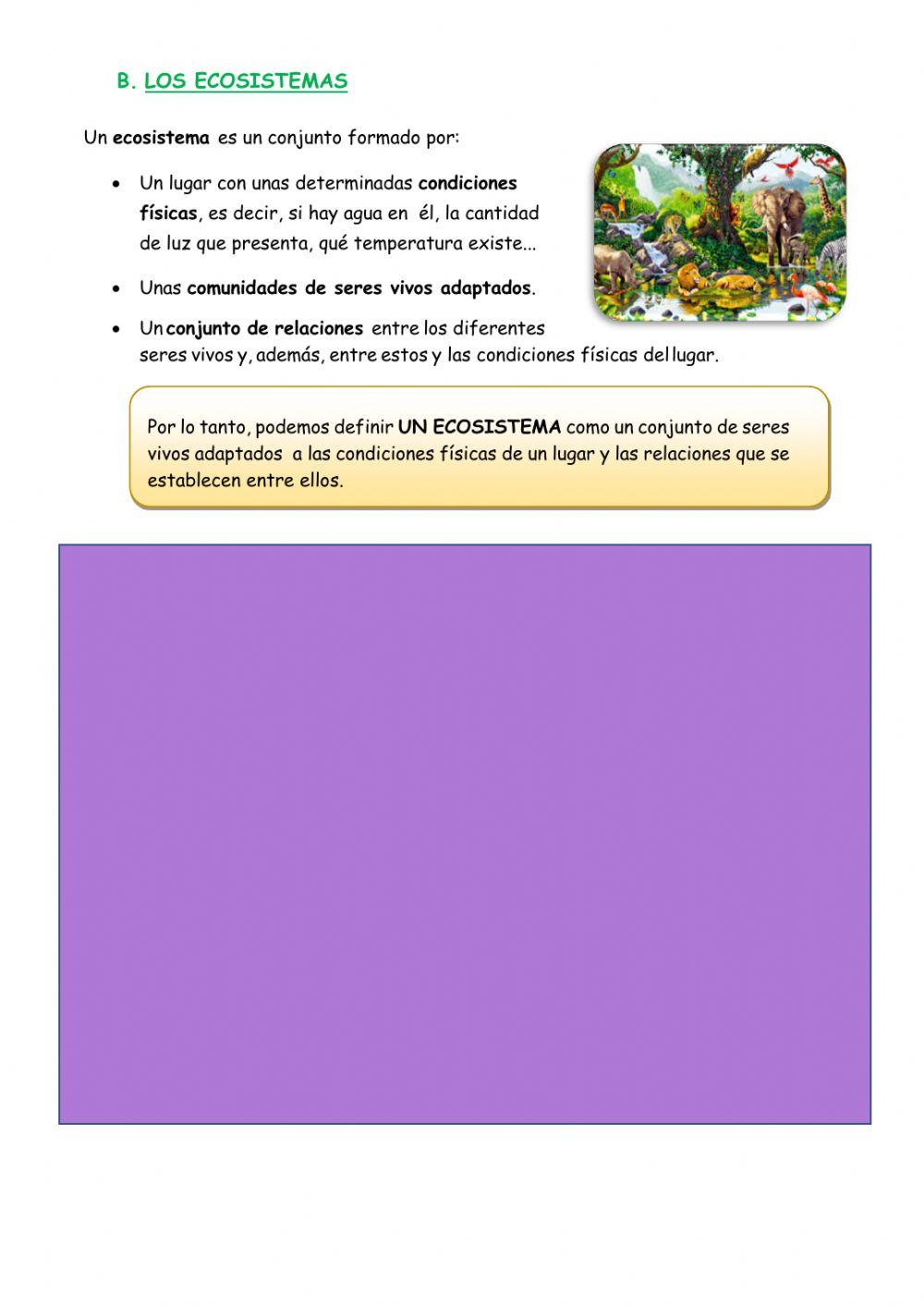 Los ecosistemas.