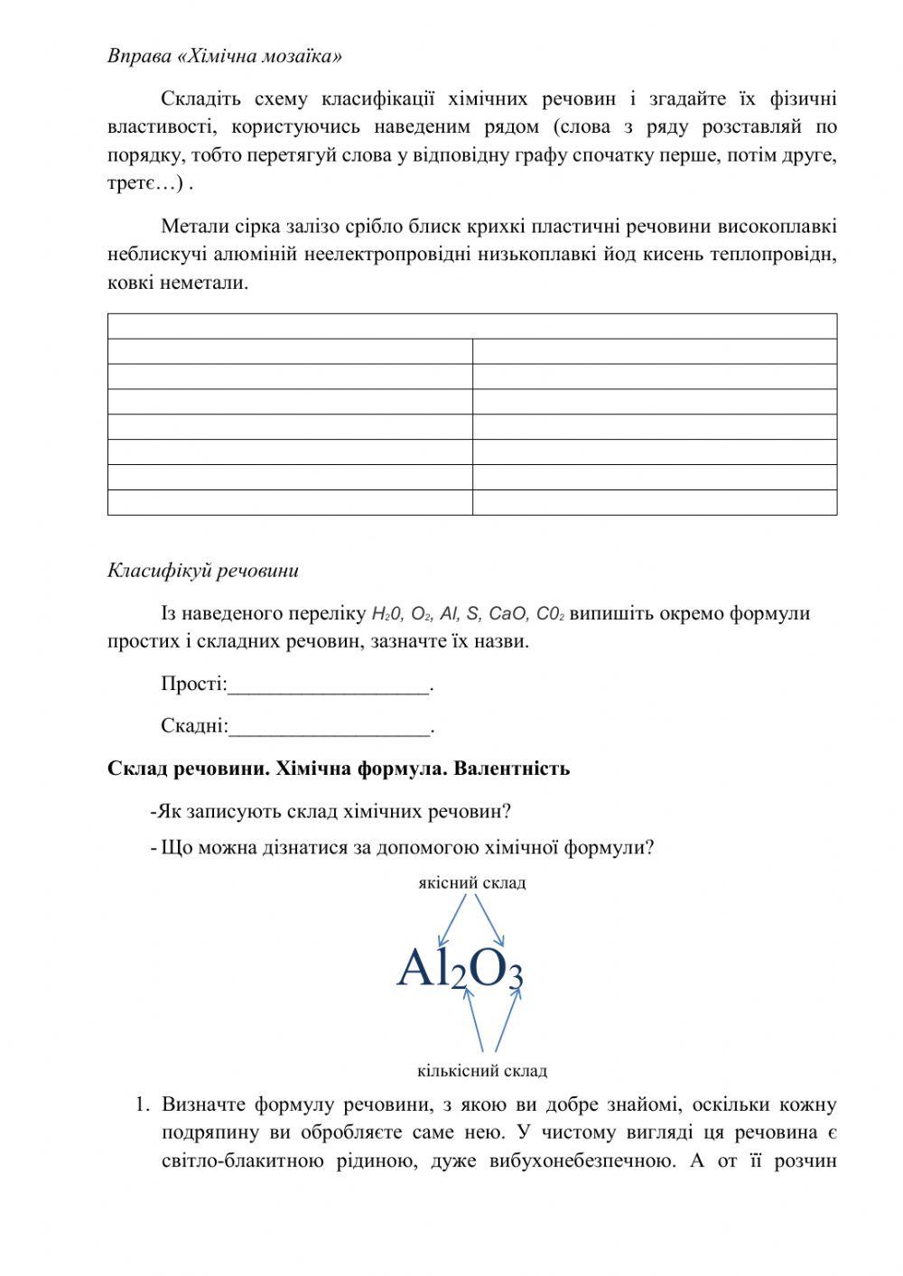 Повторення. Найважливіші хімічні поняття