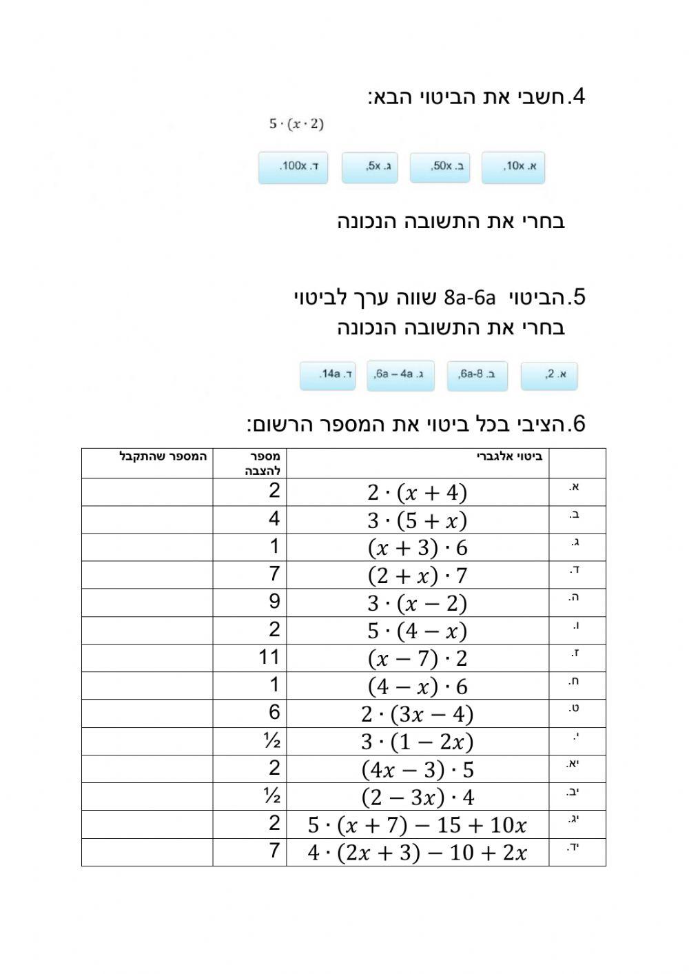 כינוס איברים דומים חוק הפילוג והצבה