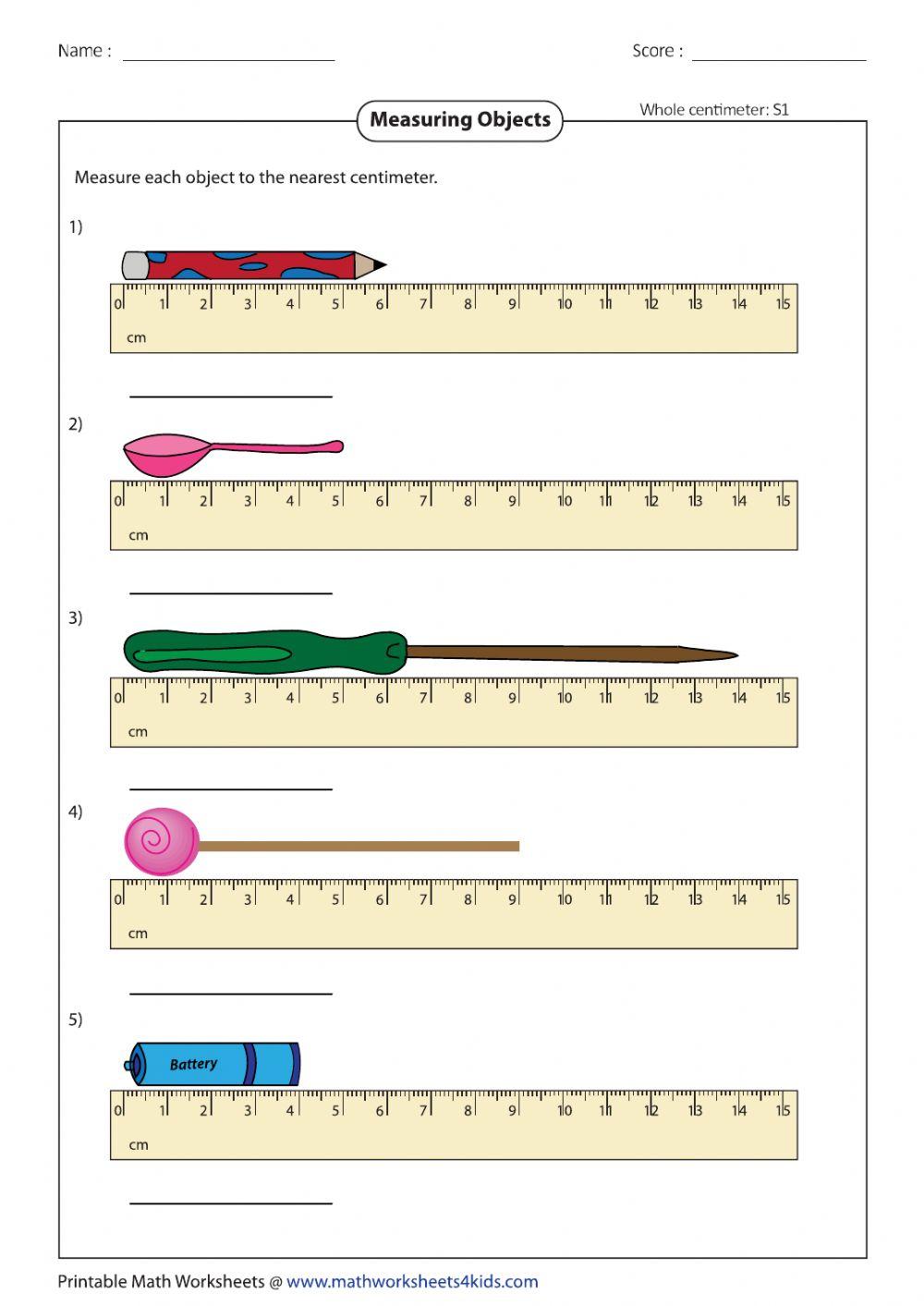 measure objects online exercise for | Live Worksheets