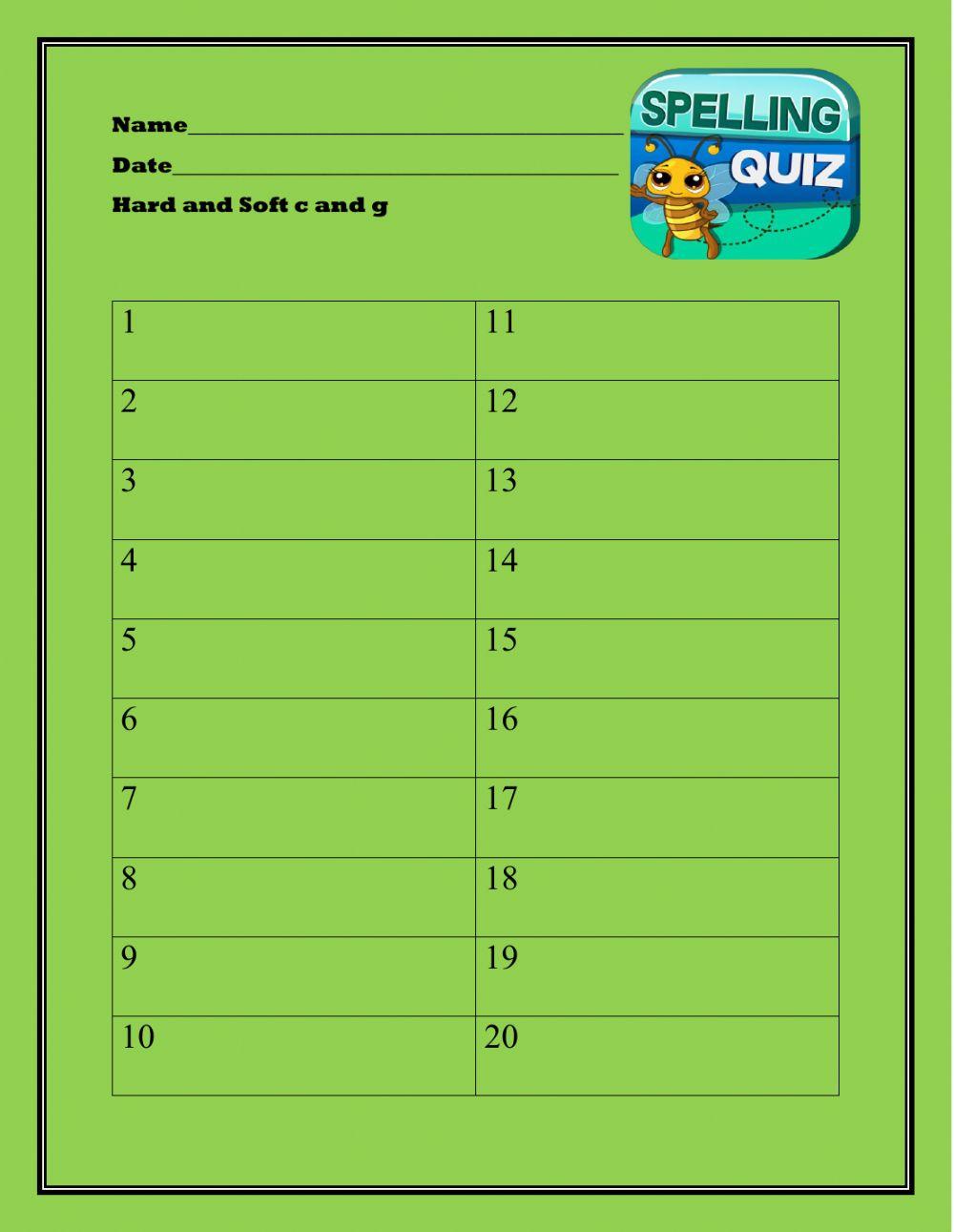 Hard and Soft c and g