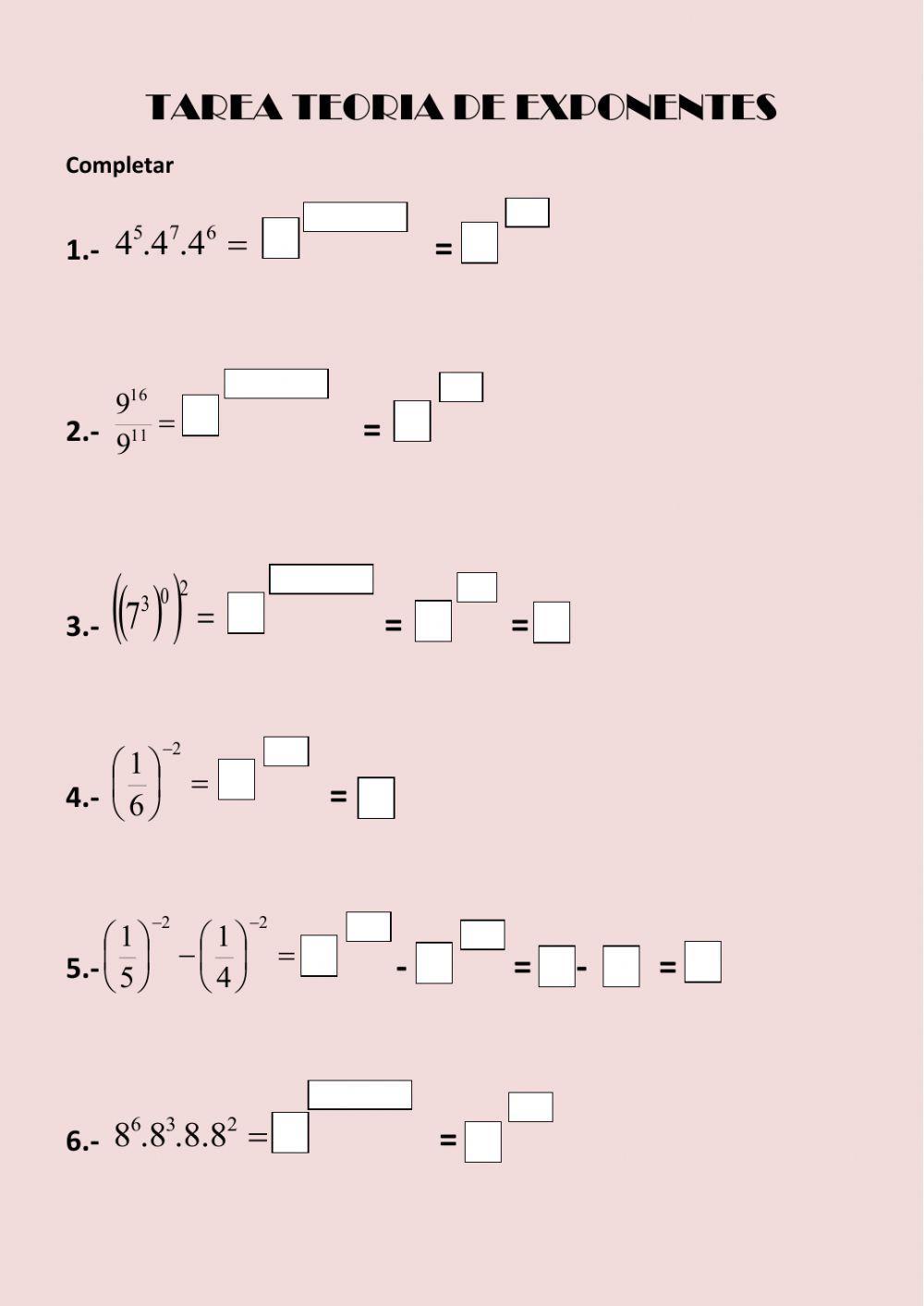 TEORIA DE EXPONENTES I