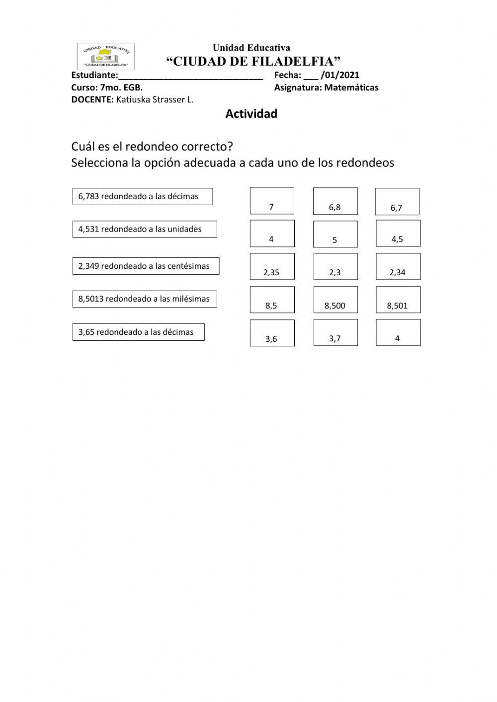 Redondeo de decimales