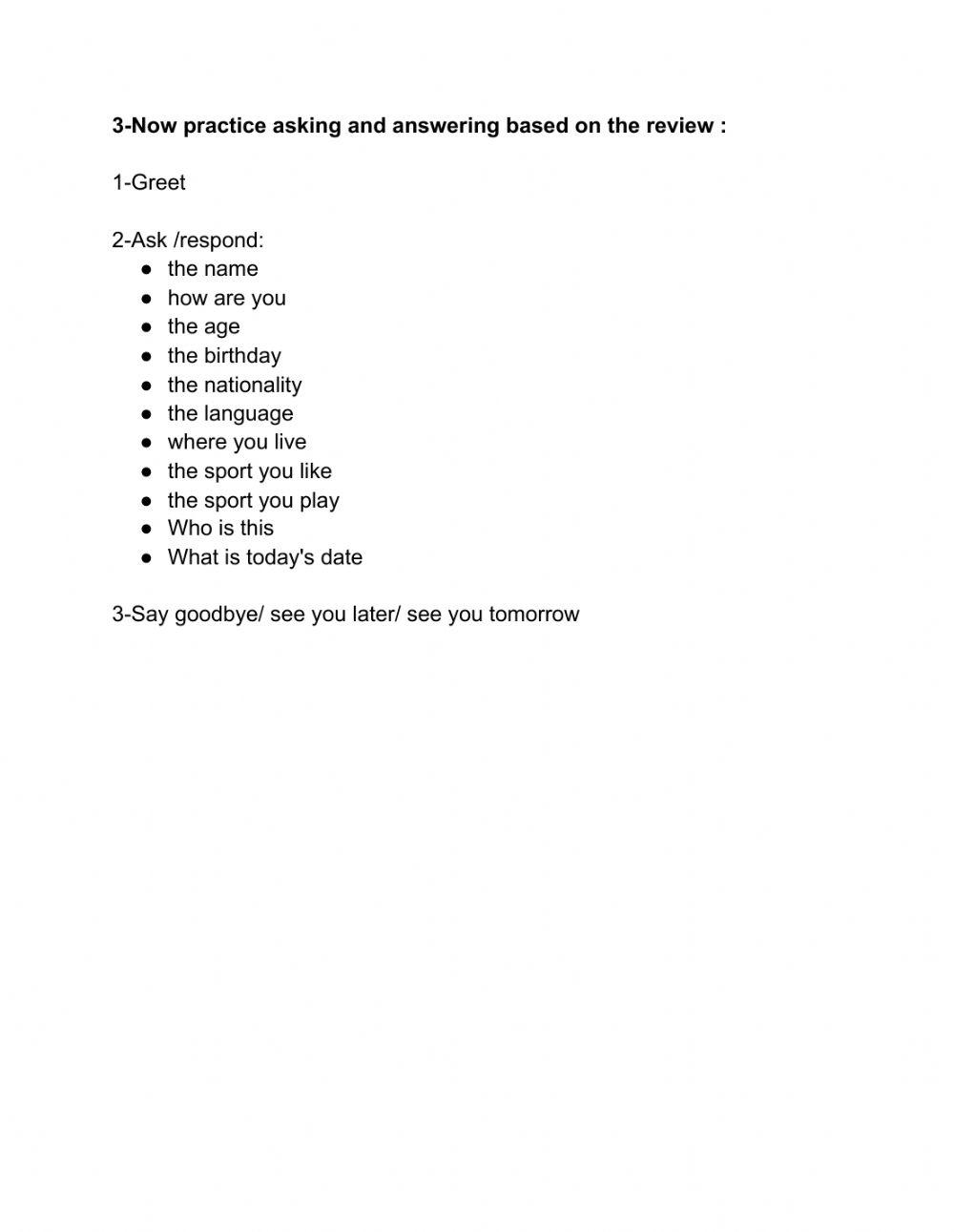 Révision: se présenter et les sports