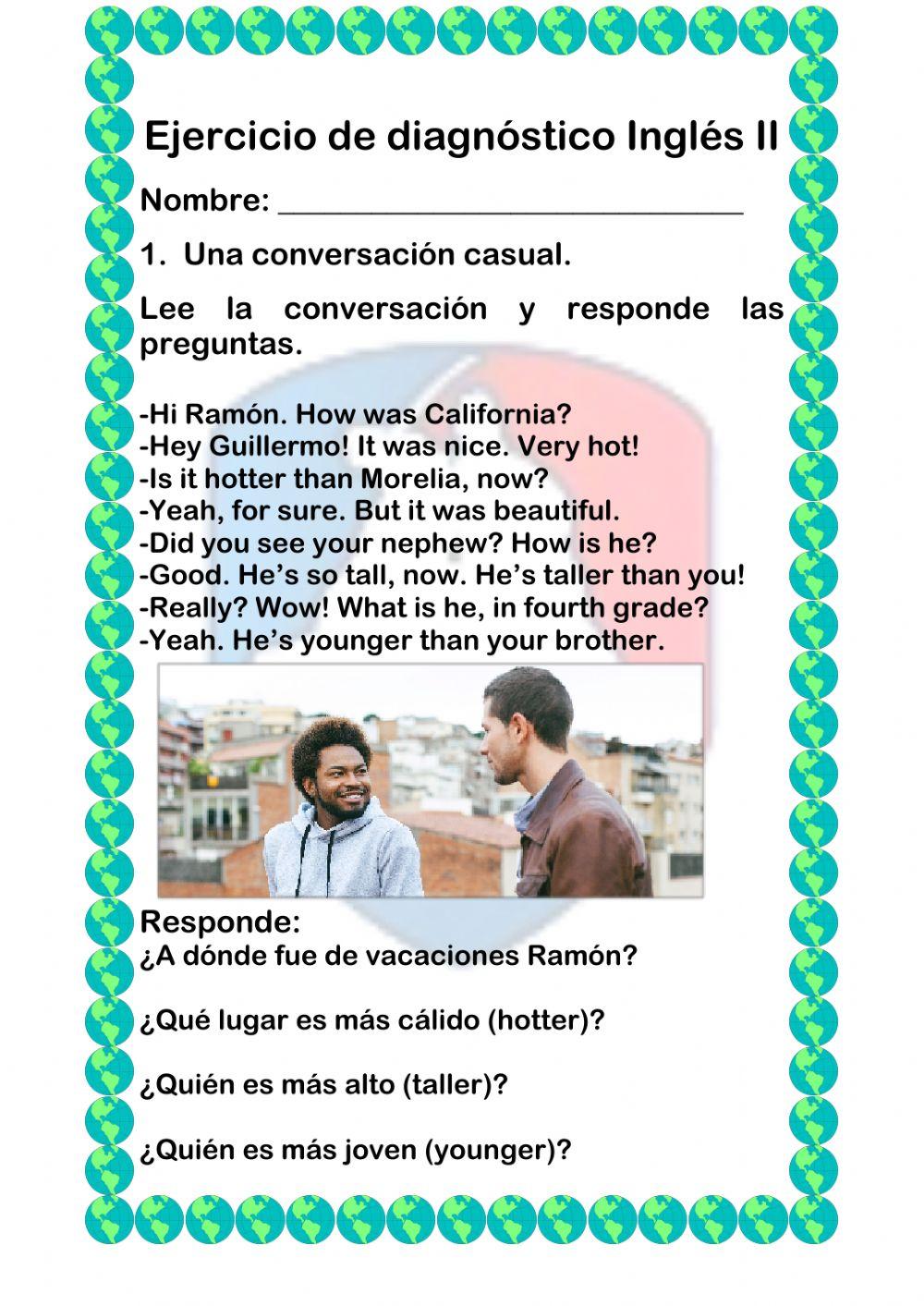 Prueba de diagnóstico Inglés 3