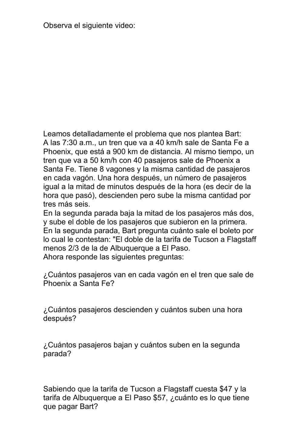 Problema de ecuaciones