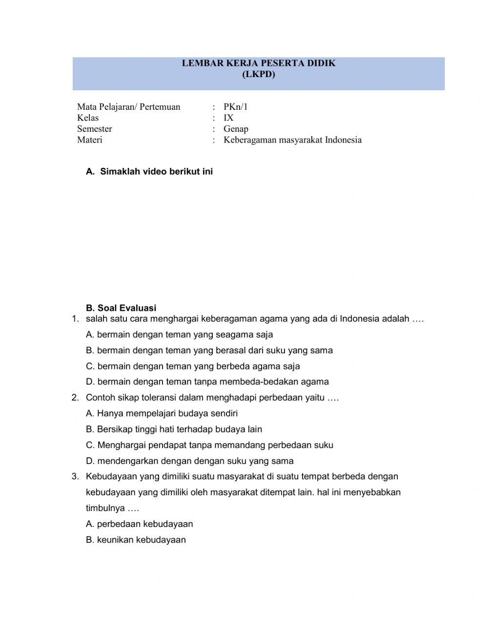 Pkn kelas 9 semester 2