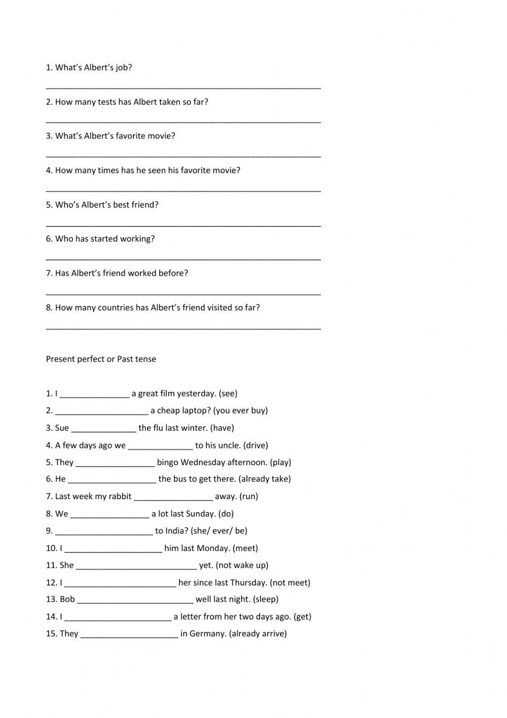 PRESENT PERFECT vs SIMPLE PAST