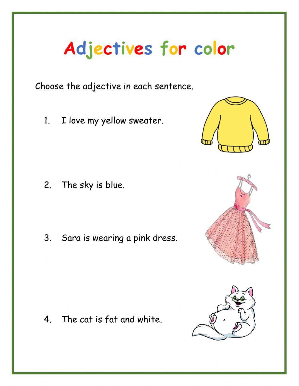 Adjectives for color