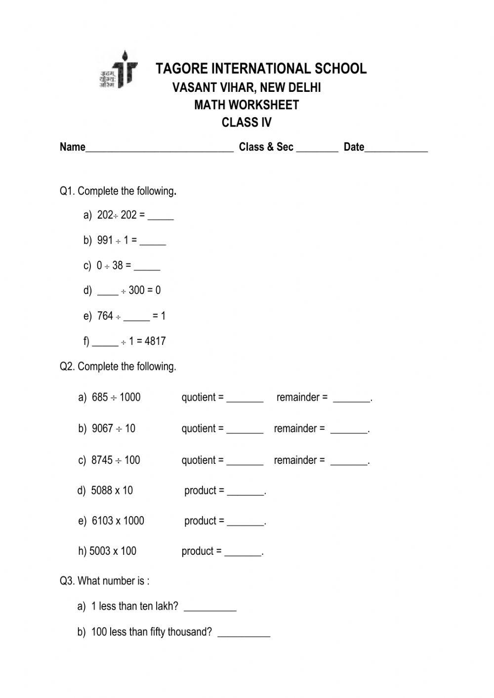 Division : Properties
