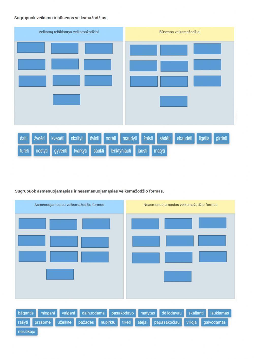 Veiksmažodžio asmenuojamosios formos. 7 kl.