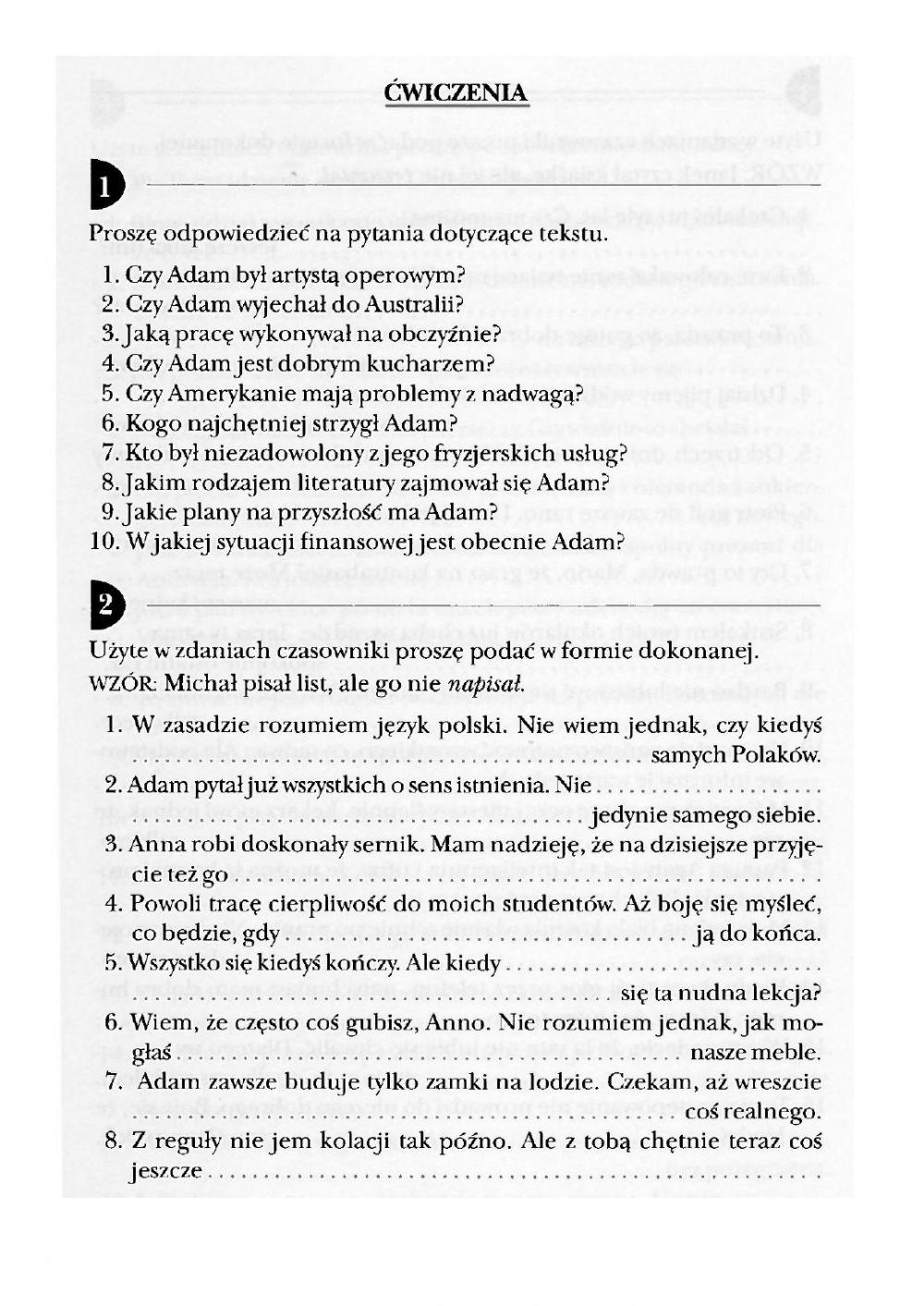 Czasowniki dokonane i niedokonane