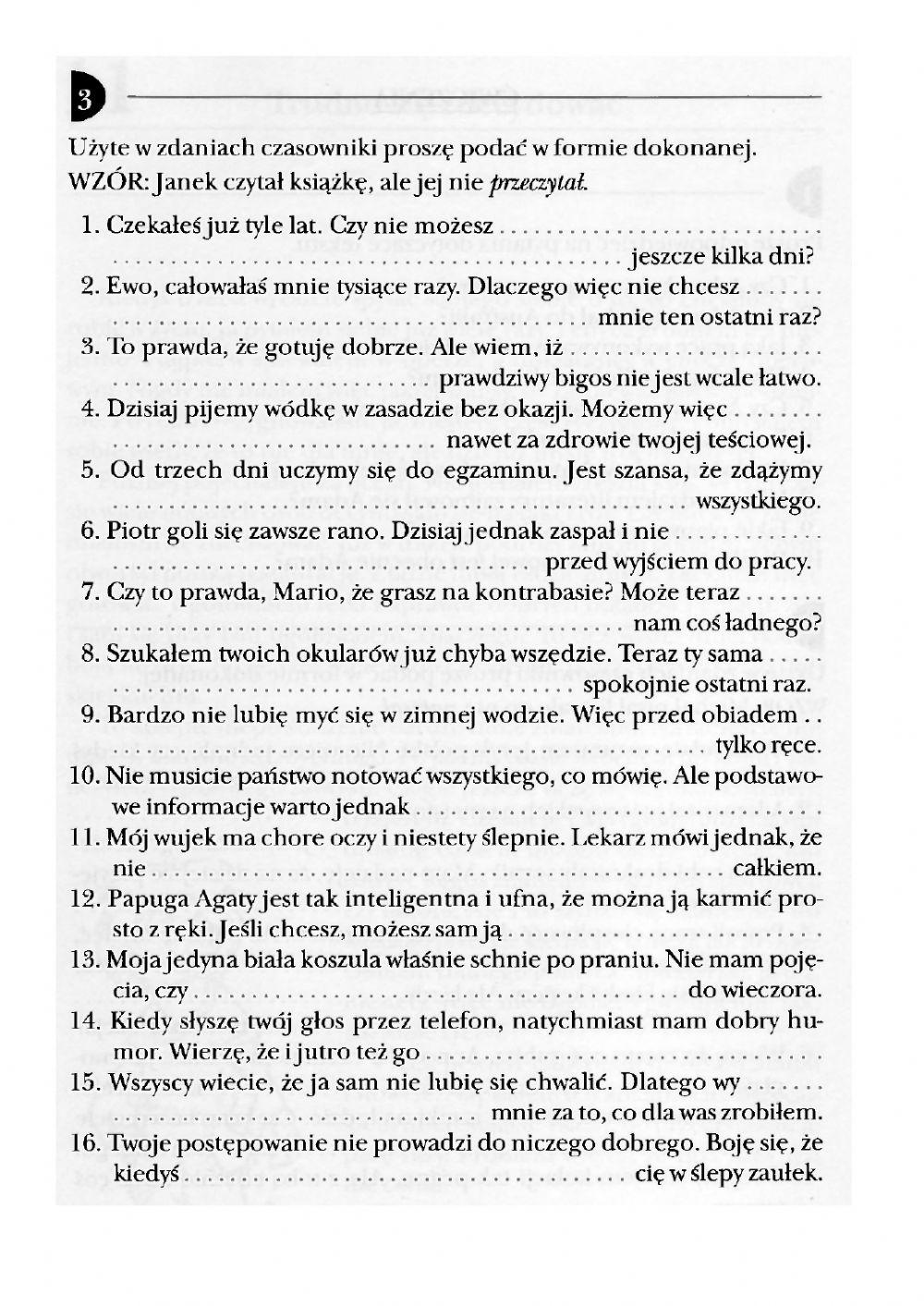 Czasowniki dokonane i niedokonane