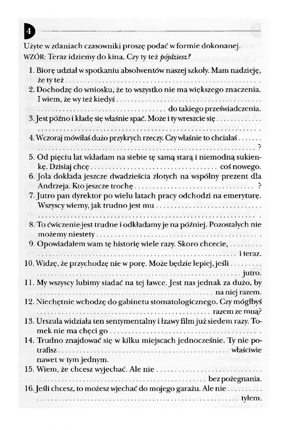 Czasowniki dokonane i niedokonane