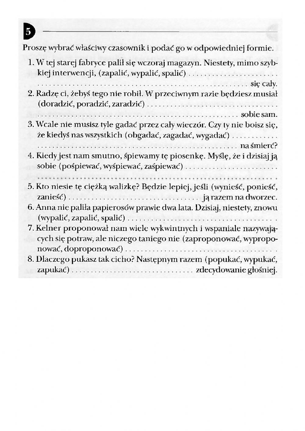 Czasowniki dokonane i niedokonane